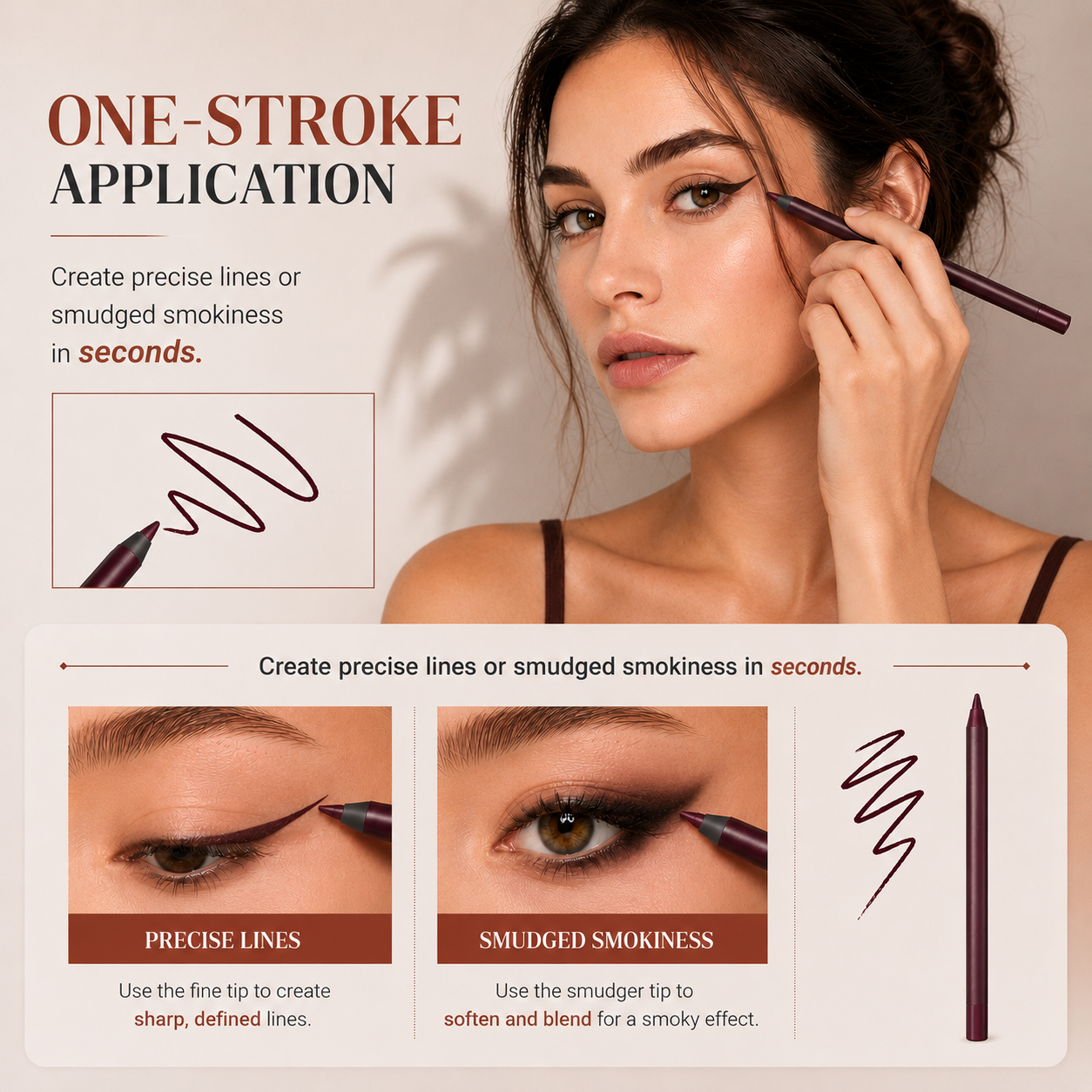 💖 24H Waterproof Eyeliner Pencil — Smudge-Proof, All-Day Wear