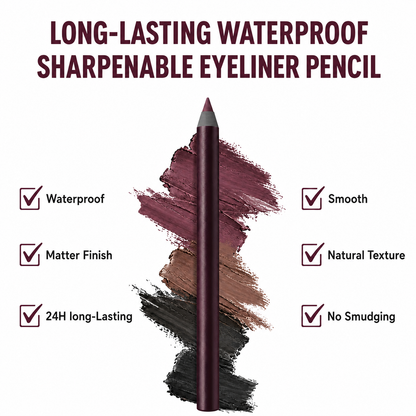 💖 24H Waterproof Eyeliner Pencil — Smudge-Proof, All-Day Wear